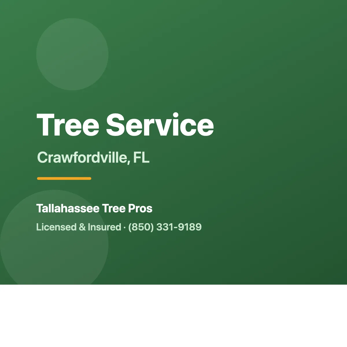 Tree service crew working in Crawfordville FL