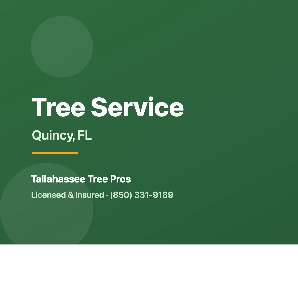 Tree service crew working in Quincy FL